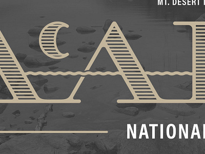 Acadia Detail 2 acadia gothic lettering moon mountains national parks stripes typography wood