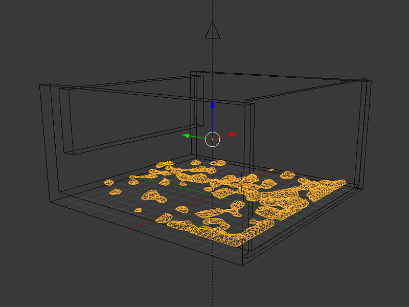 Splash! blender fluid simulation splash wireframe