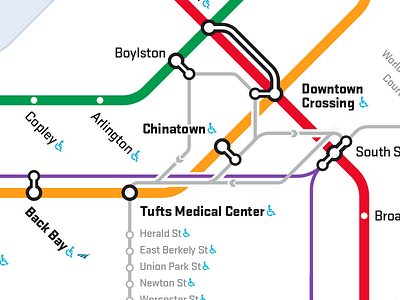 MBTA Map Detail 2 boston diagram grids maps mbta rapid transit subway ui
