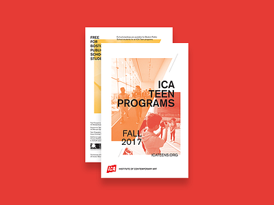 ICA Teen Programs Flyer (Front/Back) abstract art boston contemporary education flyer ica museum print design