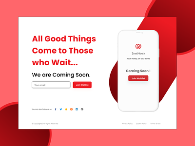Banking App Join Waitlist Landing Page