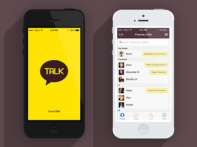 Kakaotalk iOS7 Re-Skin ios7 iphone5 iphone5c kakaotalk redesign reskin