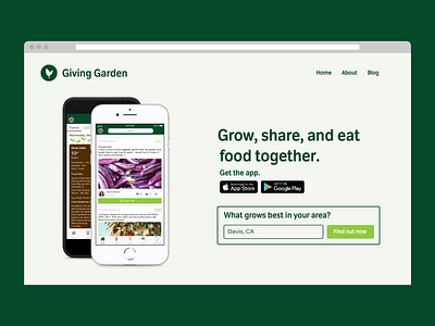 Giving Garden Landing Page landing page typography ui webdesign