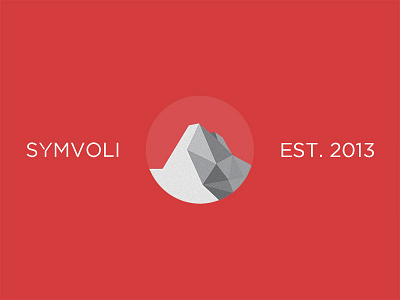 Symvoli agency circle circular creative digital logo low poly mountain