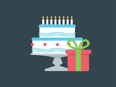 Birthday Cake birthday cake flat gift twitter twitter counter