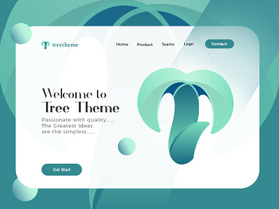 Tree Theme Website Header branding design logo mark portfolio t theme tree ui ux web