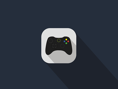 'Xbox' video game remote iOS Flat App Icon Concept
