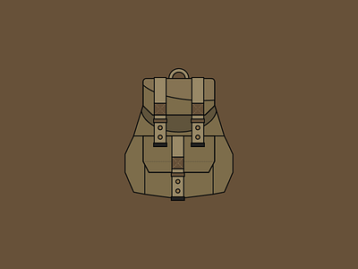 Backpack Icon backpack brown illustrator vintage