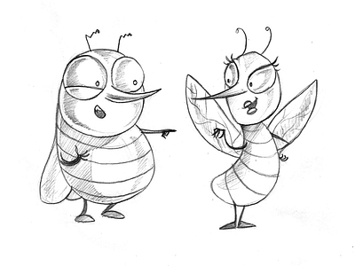 Mosquitoes Planning animal character concept drawing kitchen koncept mosquitoes pencil sketch sketching storyboard
