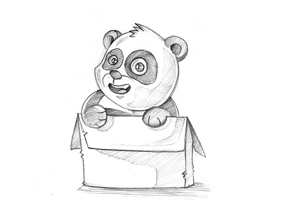 Sweet Surprise animal box character chef concept drawing gift panda pencil sketch sketching storyboard