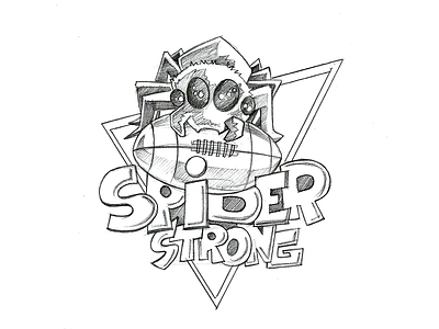 Spider Strong - Logo Concept animal concept drawing football kitchen koncept logo pencil sketch sketching spider storyboard