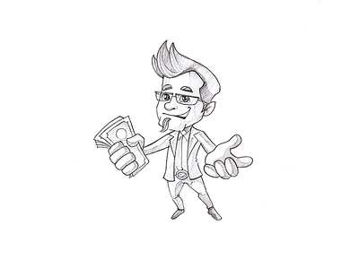 Man With Money Sketch character sketch draw man sketch mascot sketch pencil sketch sketch sketching