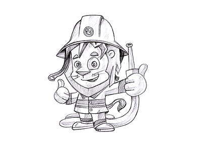 Fire brigade Lion  Sketch