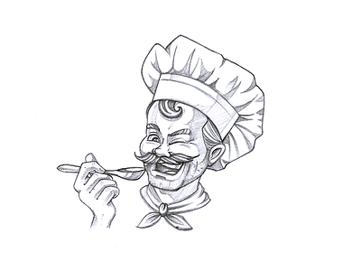 Chef Sketch cartoon chef sketch design draw drawing koncept pencil sketch sketch sketching