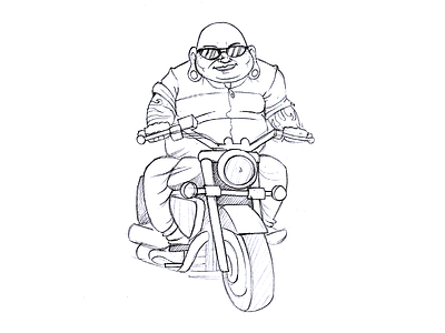 Man On Bike - Sketch