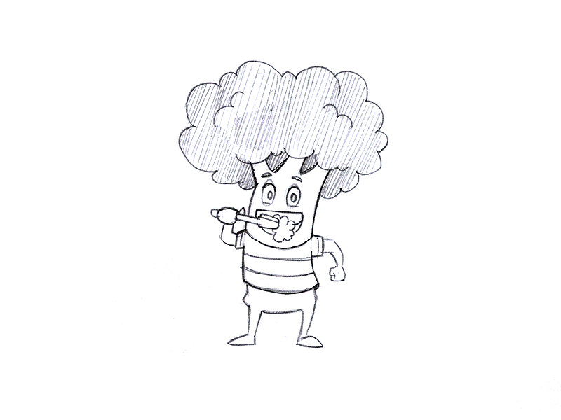 Broccoli Cartoon Character Sketch by Koncept Makers on Dribbble