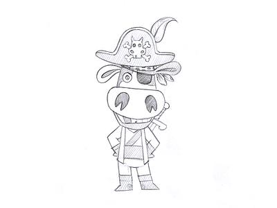 Pirate Cow Sketch