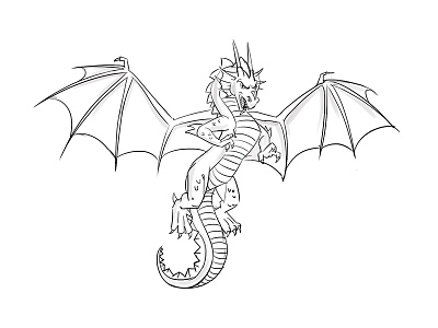 dragon outline drawing