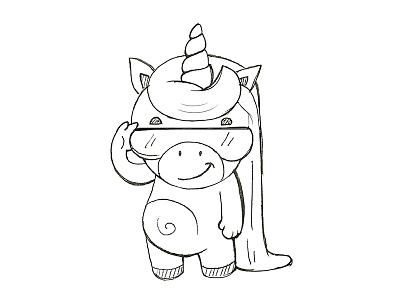 Cute Unicorn Sketch Design