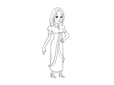 Cute Woman Sketch Design