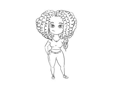 Woman With Curly Hairs Sketch Design cartoon character design drawing hand concept koncept pencil pencil sketch sketch sketching