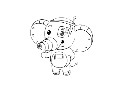 Robotic Elephant Sketch Design