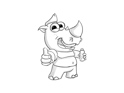 Rhinoceros Sketch Design animal cartoon character design drawing hand concept koncept pencil pencil sketch sketch sketching