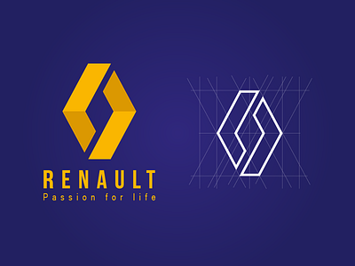 Rebranding logo Renault brand geometric logo renault