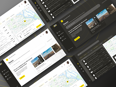 Light vs Dark Theme - Web Platform for Booking Outdoor Media advertising booking concept dark theme dashboard experience interface map media platform redesign search results uidesign uiux user web yellow