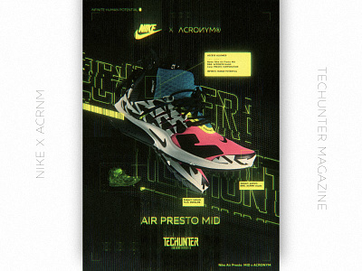 Nike x ACROИYM by TECHUNTER air presto mid glitch art nike nike air presto corp techunter yalilov ruslan yarucreator