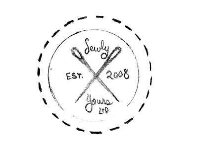 Sewly Yours Logo Sketches 2008 logo needles sewing sewly yours sketches thread