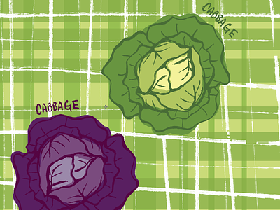 Cabbages and Tartans blanket cabbage farm food fresh green illustration linear plaid raw tartan vegetables