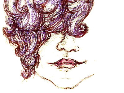 Head-full O'Curls curls curly hair drawing face girl hair illustration lips natural hair nose pen sexy