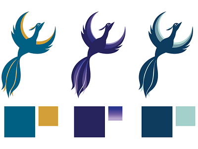 REVERIE PICTURES Logo WIP bird crescent enchanted film logo magical midnight movies mystical phoenix reverie simourgh