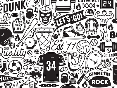 Sporty Icons Seamless Pattern