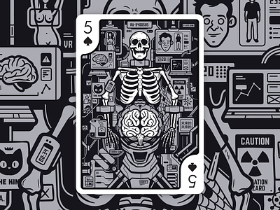 Playing Arts - Future - Entry black and white card deck character design cohen gum design digital art digital illustration future illustration playing arts playing cards vector vector art vector design vector illustration