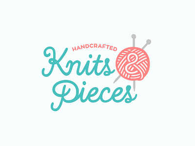 Handcrafted Knits & Pieces branding handcrafted handmade knits knitting logo