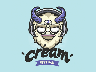 Cream Festival 2016 character design cream cream festival festival headphones illustration