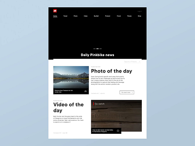 Pinkbike redesign, the live homepage animation bike figma finalcut forum homepage landingpage layout redesign sport ui uiux ux web website