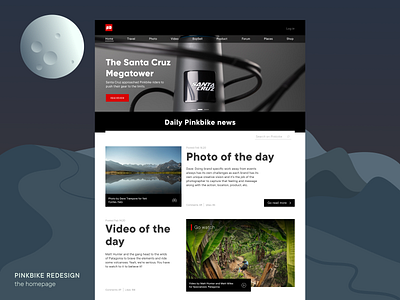 Pinkbike redesign, the homepage bike figma forum illustration landingpage magazine sport ui uiux ux web website