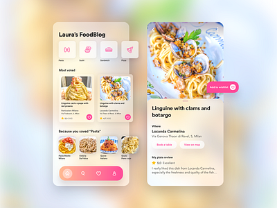 Laura's FoodBlog app apple blog design food foodblog illustration interface iphone mobile sketch ui ux web
