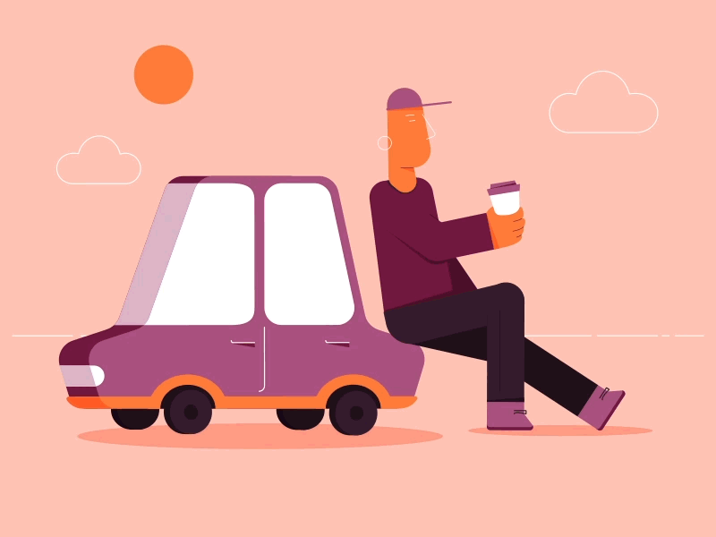 Heavy Drink 2d animation after effect animation art car character design dribbble drink flat gif gif animated illustration illustrator loop man motion motion art style