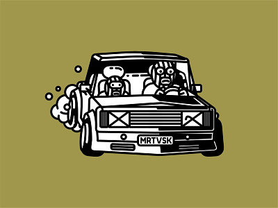 Guys ride auto car classic classic car illustration illustrator line art lineart martovsky ride sketch ussr жига жигули классика пацаны