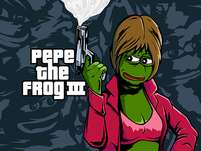 Pepe The Frog III design frog grand theft auto gta illustrate illustration illustrator martovsky meme nft pepe pepe the frog procreate sketch