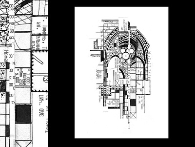Gothic arch architecture art collage illustrate illustration ink martovsky