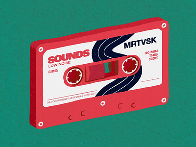 Retro cassette cassette coffee cup martovsky music player procreate retro sound