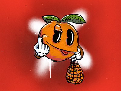 Bro mandarin bro cartoon fruit fruits mandarin new year orange postcard red