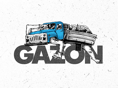 GAZ-53 "GAZON" Soviet Truck auto car monster russia sketch soviet truck ussr грузовик монстр