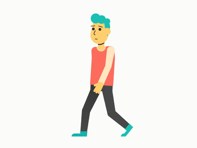 Boy 2d animation after effects character illustration loop motiondesign