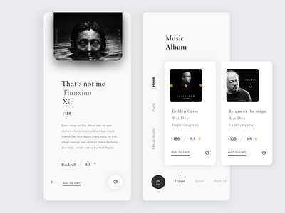 UI for Songs 3d app design music ui